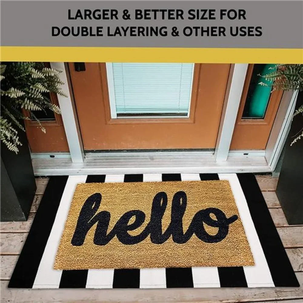 Black and White Striped Rug 27.5x43 Inches Indoor Outdoor Rugs